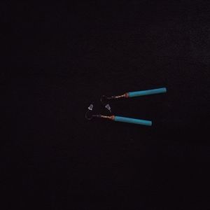 Cylinder shape wooden earring